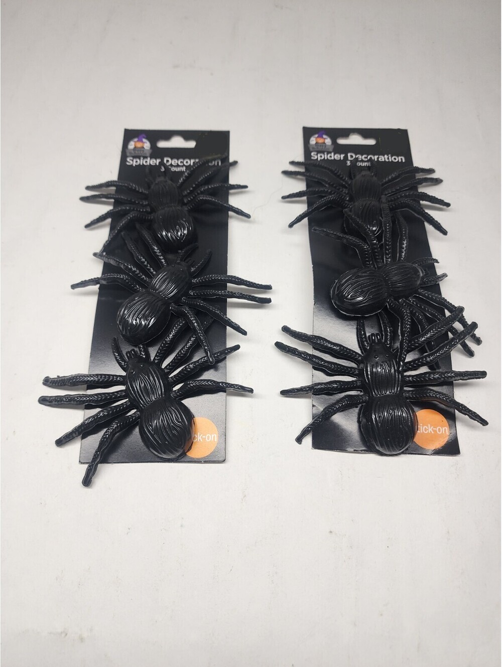 Happy Halloween Decor - 3 Spider Stick-On Decorations 🕷️ Black 3” x 4” - NEW